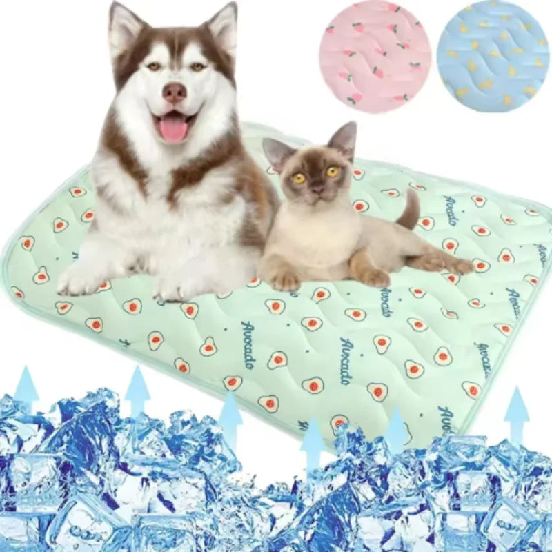 Cooling Dog Mat Summer Pad Breathable Pet Bed Sofa Washable Blanket for Small Medium Large Dogs and Cats